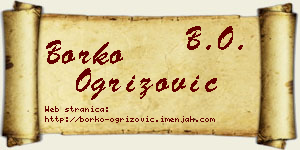 Borko Ogrizović vizit kartica